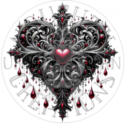 UVDTF - Gothic Hearts & Crowns (Medium 3-4 Inch)