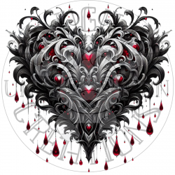 UVDTF - Gothic Hearts & Crowns (Medium 3-4 Inch)