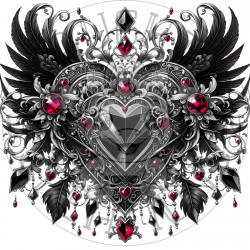 UVDTF - Gothic Hearts & Crowns (Medium 3-4 Inch)