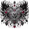 UVDTF - Gothic Hearts & Crowns (Medium 3-4 Inch)
