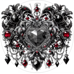UVDTF - Gothic Hearts & Crowns (Medium 3-4 Inch)