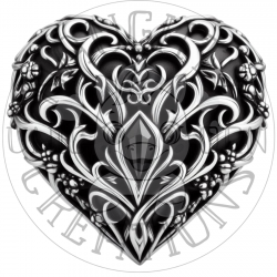 UVDTF - Gothic Hearts & Crowns (Medium 3-4 Inch)