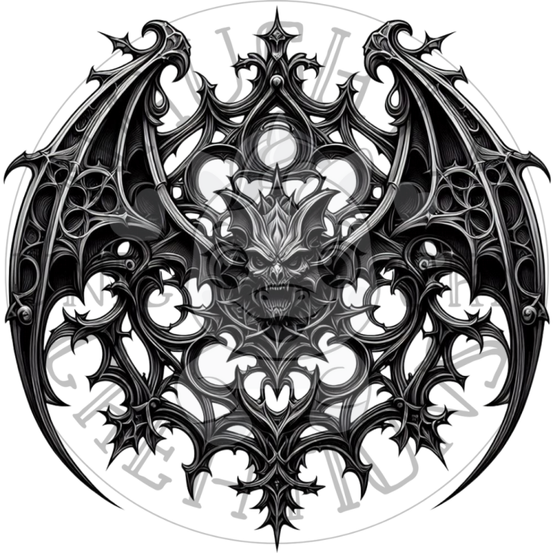 UVDTF - Gothic Crosses and Wings (Medium 3-4 Inch)