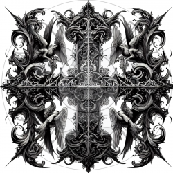 UVDTF - Gothic Crosses and Wings (Medium 3-4 Inch)