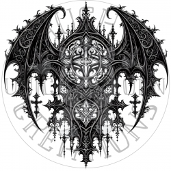 UVDTF - Gothic Crosses and Wings (Medium 3-4 Inch)