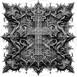 UVDTF - Gothic Crosses and Wings (Medium 3-4 Inch)