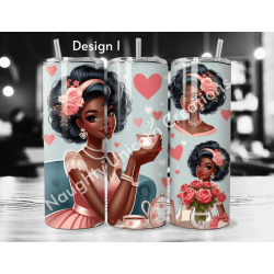 50s Style Black Pin Up Valentines 20oz Tumbler (Multi Designs)