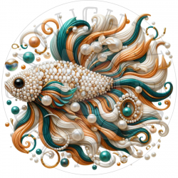 UVDTF - Japanese Fighting Fish in Pearls and Diamonds - Fish (Large 5-7 Inch)