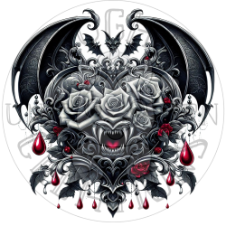 UVDTF - Vampire Hearts (Medium 3-4 Inch)