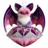 UVDTF - Bats Velvet and Gemstones (Medium 3-4 Inch)