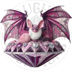 UVDTF - Bats Velvet and Gemstones (Medium 3-4 Inch)