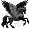 UVDTF - Horses Black and Silver Gothic Dark Fantasy (Medium 3-4 Inch)