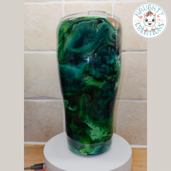 RTS - Green and Copper Ink Swirl 30oz Curve Tumbler