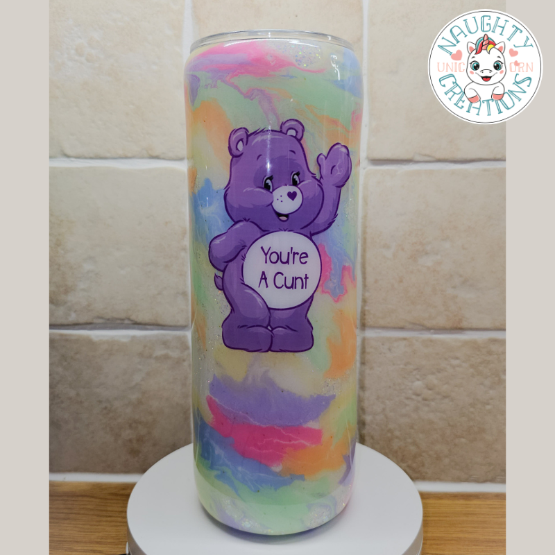 RTS - Swear Bears Pastel Ink Swirl 20oz Tumbler