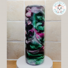 RTS - Purple Moo-Bat on Green and Purple Ink Swirl 20oz Tumbler