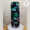 RTS - Purple Moo-Bat on Green and Purple Ink Swirl 20oz Tumbler