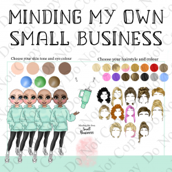 Custom UVDTF - Dolly Design - Minding my own small business - Turquoise