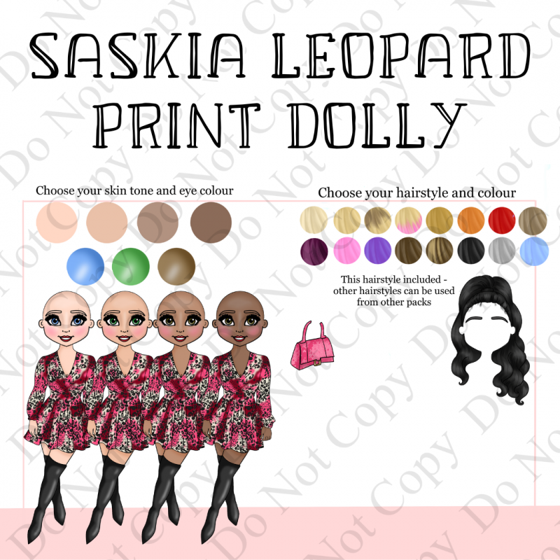 Custom UVDTF - Dolly Design - Saskia Leopard Print Dress