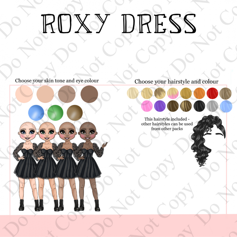 Custom UVDTF - Dolly Design - Roxy Dress
