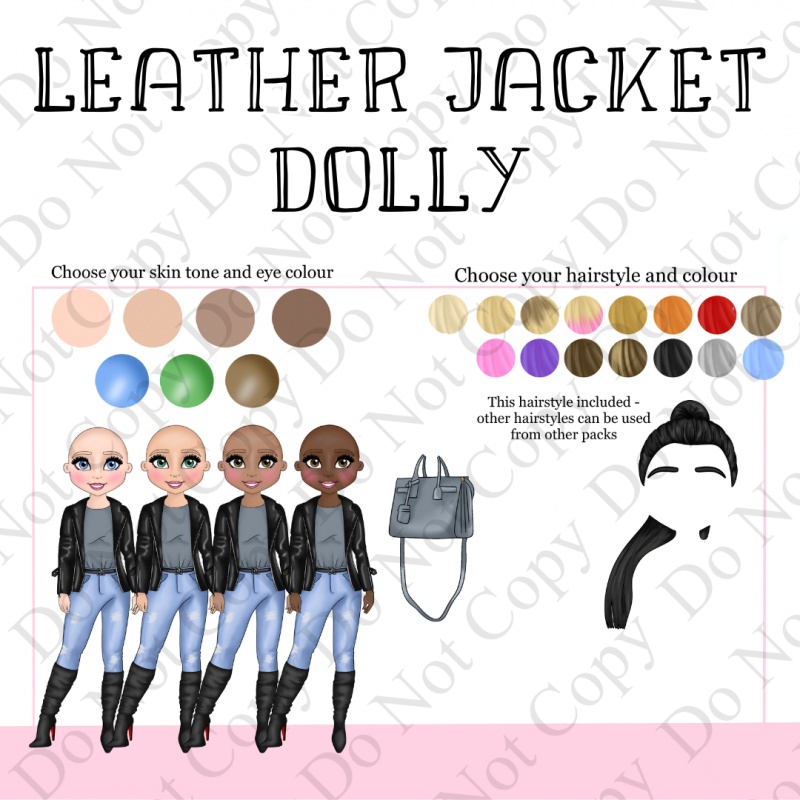 Custom UVDTF - Dolly Design - Leather Jacket Dolly