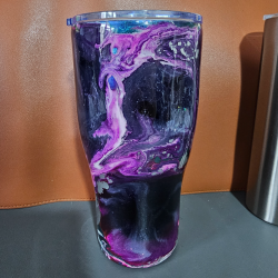 RTS - Purple Galaxy Ink Swirl 30oz Tumbler
