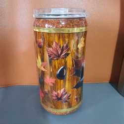 RTS - Autumn Barrel 12oz Tumbler (screw on lid)