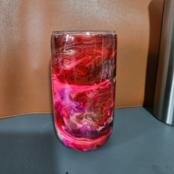 RTS -  Deep Red & Gold High Ball Glass