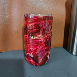 RTS -  Deep Red & Gold High Ball Glass