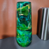 RTS -  Fresh Green & Gold Glass Vase