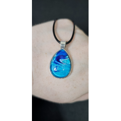 copie de copie de copie de Celestial Tear - Handmade Fluid Art Necklace