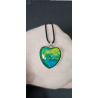 Verdant Heart - Handmade Fluid Art Necklace