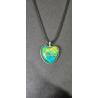 Verdant Heart - Handmade Fluid Art Necklace