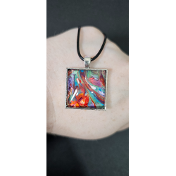 Vibrant Impulse - Handmade Fluid Art Necklace