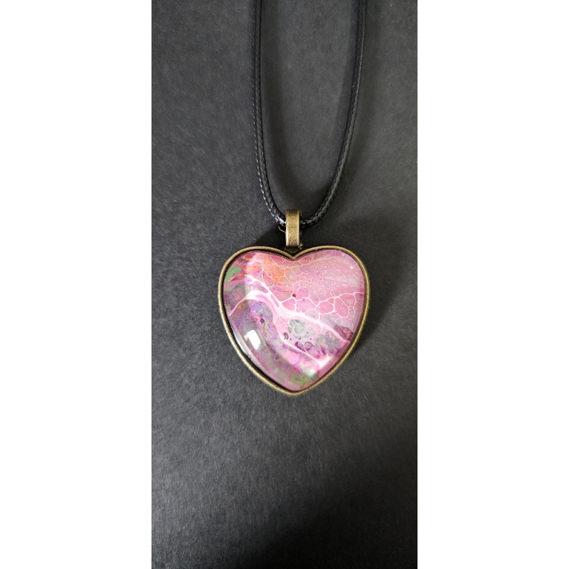 Rose Bloom - Handmade Fluid Art Necklace