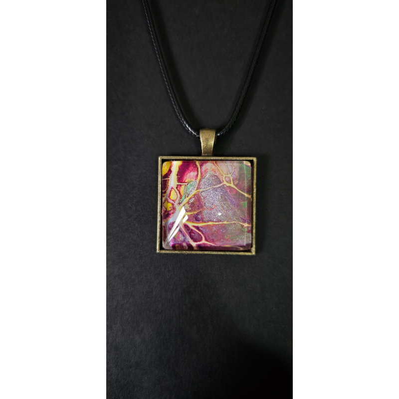 Ocre Roots - Handmade Fluid Art Necklace