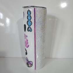 RTS - Adult Shy Slut Hidden Message Sparkle V-Split (Over 18s) 20oz Tumbler