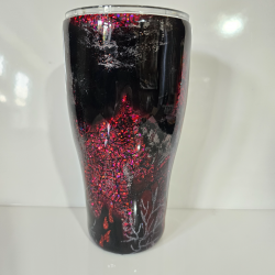 RTS -  Crimson Noir Crackle Throwdown 30oz Curve Tumbler