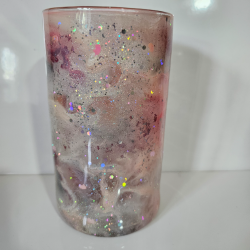 RTS -  Pink Clouds Holo Unicorn Glass Vase/Planter