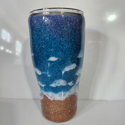 copie de copie de copie de RTS - Green & Copper Ink Swirl 30oz Tumbler