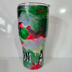 copie de copie de copie de copie de RTS - Green & Copper Ink Swirl 30oz Tumbler