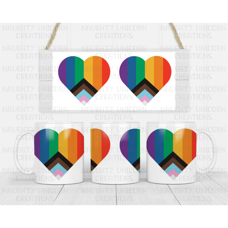Heart shaped Pride 11oz Mug (options of mug types)