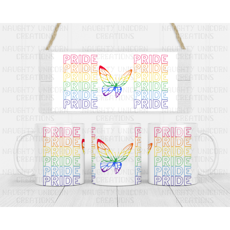 Rainbow Pride and Butterfly 11oz Mug (options of mug types)