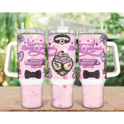 Brat n Proud Pink and Purple 40oz Stanley Style Tumbler